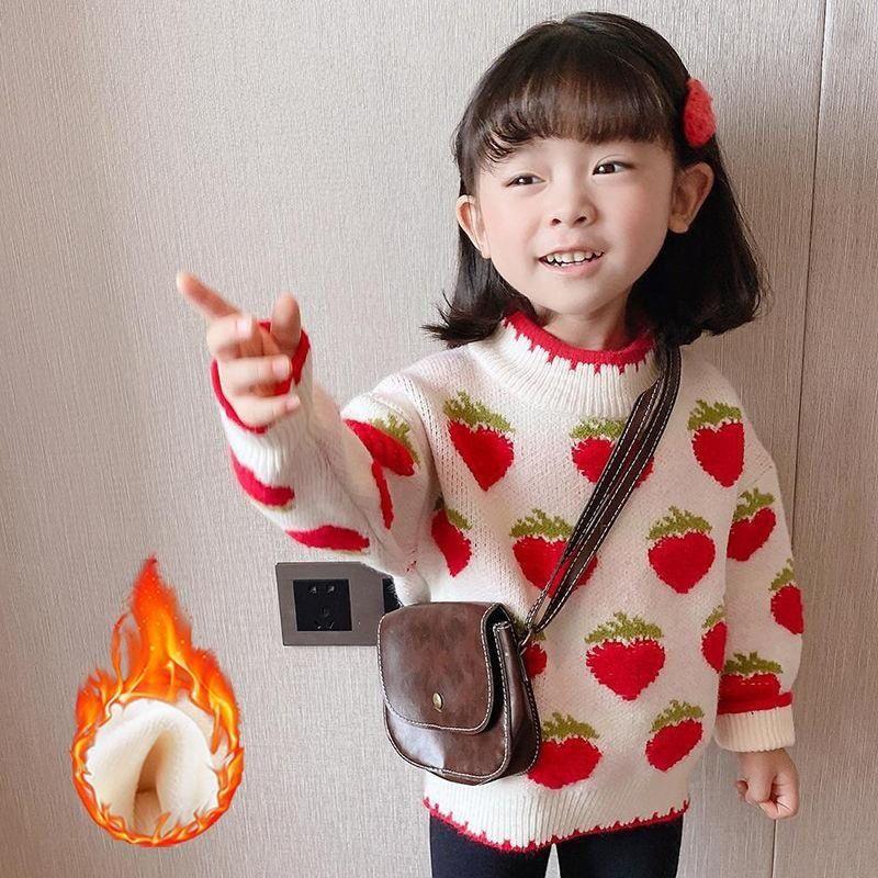 Product Introduction of Áo Len Bé Gái, Thời Trang, Dày Dặn, Cho Trẻ Em, Trẻ Em Bé Áo Len, Len Bông, Lót Lông Cừu Dễ Thương, Áo Len Cổ Tròn, Năm 2025 11
