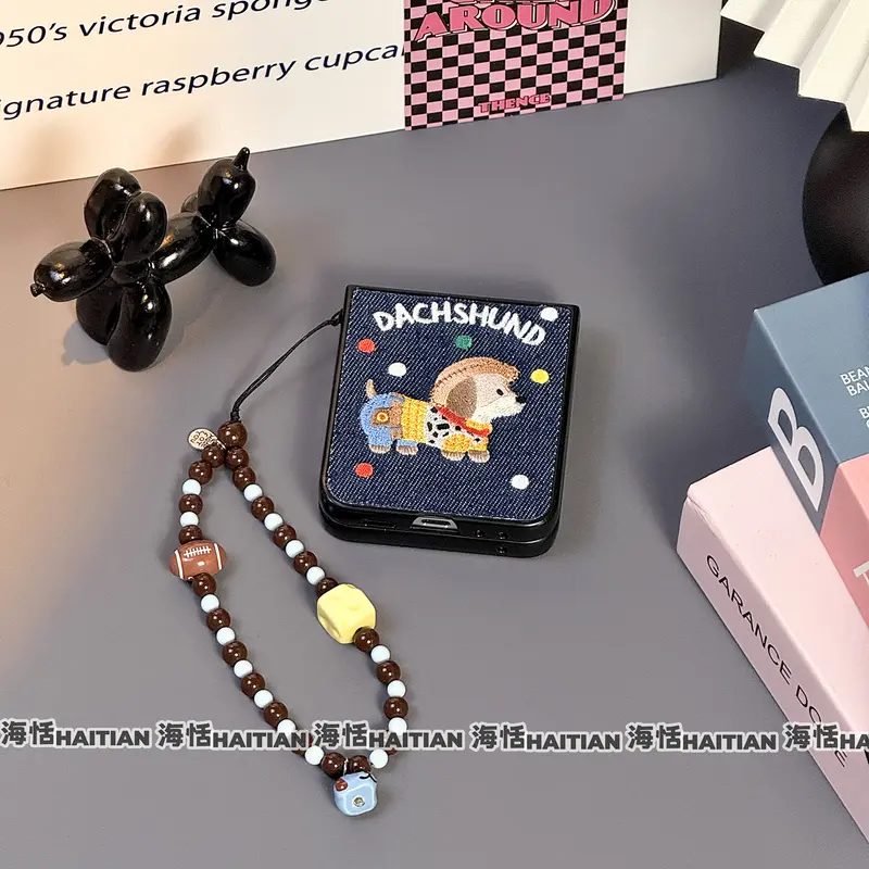 Ốp Điện Thoại Vòng Tay Chó Cao Bồi, Thiết Kế Sáng Tạo, Thích Hợp Cho Samsung Galaxy Zflip6, zflip5, zflip4, zflip3, Ốp Bảo Vệ Màn Hình Gập Phụ Kiện Cao Su 0