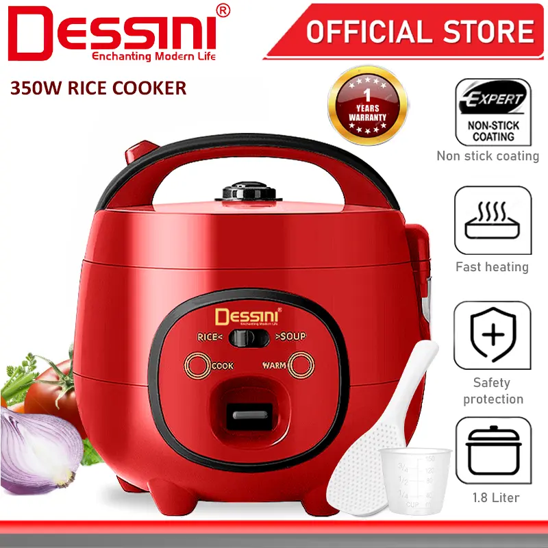 DESSINI ITALY Electric Rice Cooker Non Stick Aluminium Inner