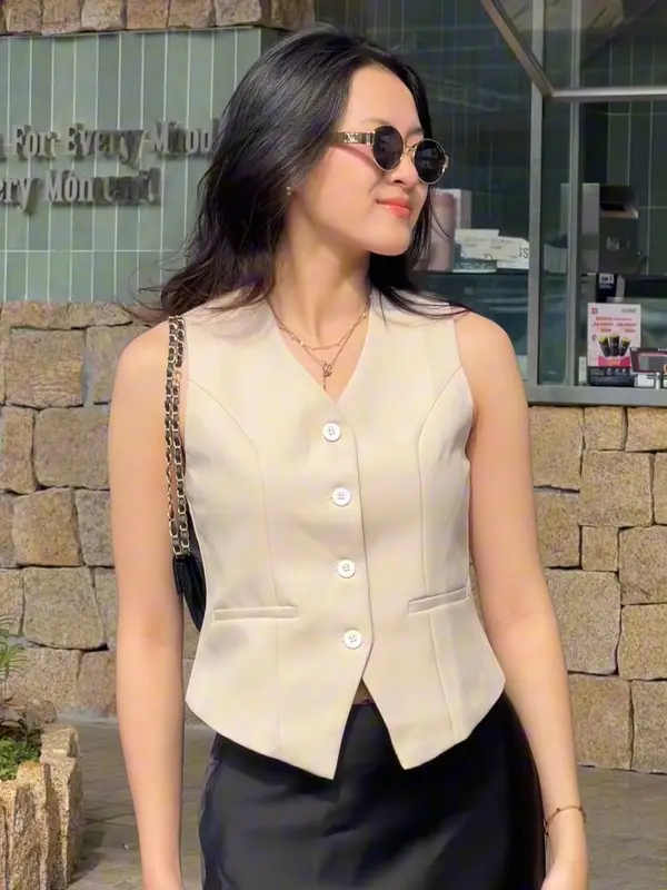 Áo Gilê Nữ cao cấp-thiết kế theo Form chuẩn [Váy Xinh Boutique] Women Top Jean 1
