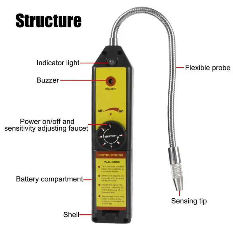 Gas Leakage Tester, Air Conditioning Freon Halogen Leak Detector, Refrigerant Gas Analyzer, Car Diagnostic Tools, Car Inspection Tools 3