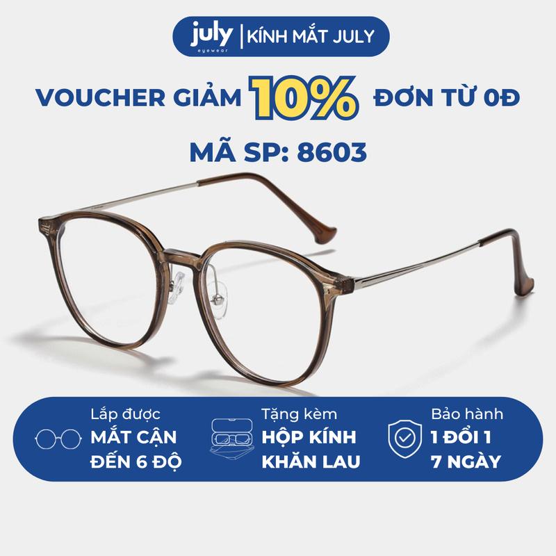 Gọng kính cận nữ Kính Mắt dáng oval thiên vuông khung nhựa phối kim loại nhẹ, phong cách Hàn Quốc 8603 dễ đeo Mắt Kính Tròng Kính kính oval trắng Tết gọng oval
