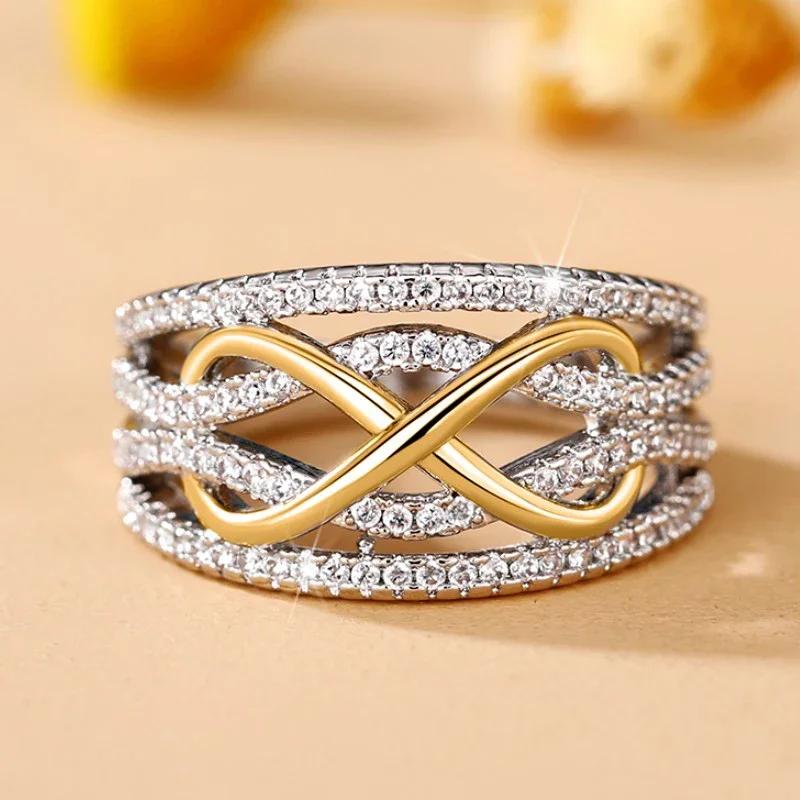 Product Introduction of Fashion Infinite Love Rings for Women Full Bling Iced Out Cubic Zirconia Wedding Engagement Rings Trendy Luxury Jewelry Anillos 6