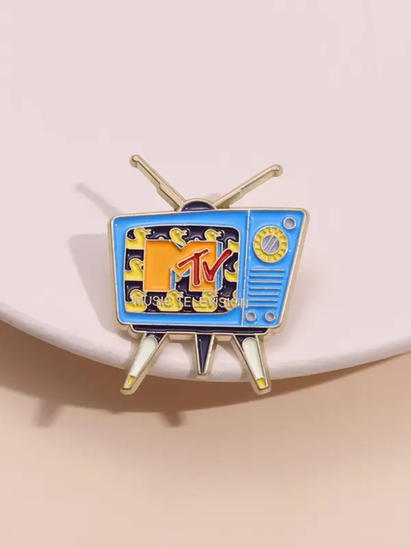 Vintage Tv Shaped Brooch, Enamel Pin Suitable for Backpacks, Jeans, Scarves, Hats Decoration,  Trendy All-match & Exquisite Brooch for Birthday Gift 5