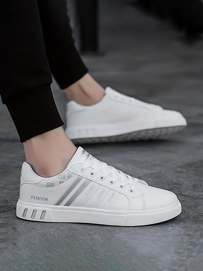 Product Introduction of Men's Fashionable Lace Up Low Top Sneakers, Casual Comfortable Breathable Sports Shoes, Trendy All-match Sneakers for Daily Wear 3