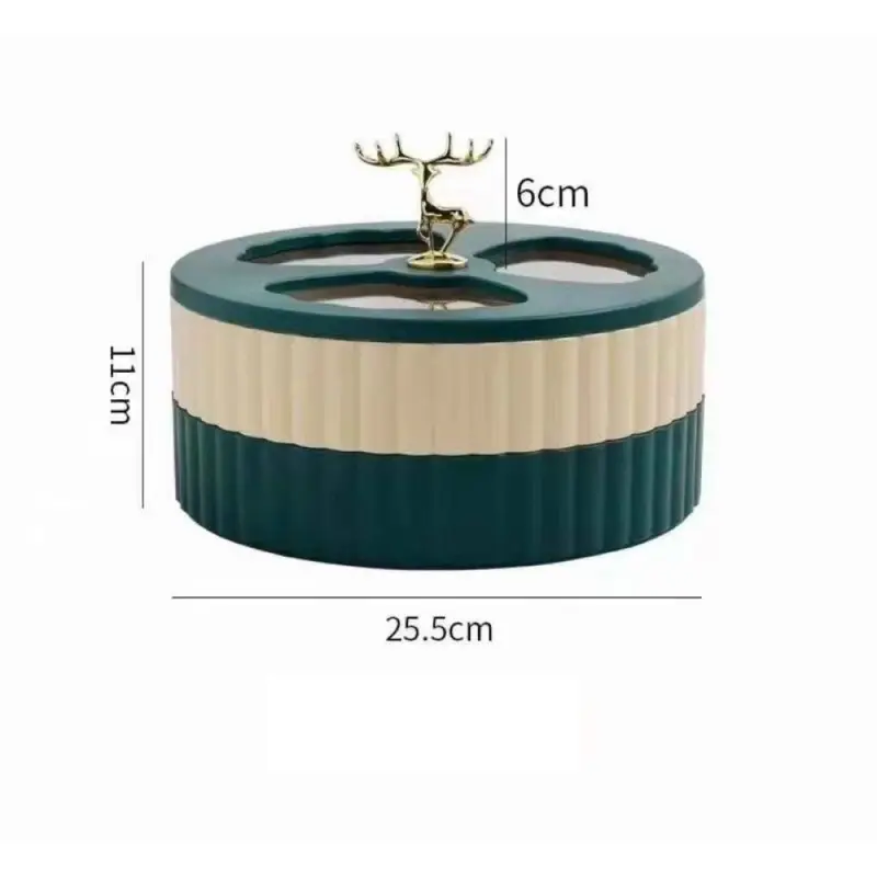 Khay Mứt Tết Hộp Bánh Kẹo Tết Cao Cấp, Sang Trọng, Hiện Đại Phong Cách Châu Âu, Khay Mứt Hươu Chống Bụi 3