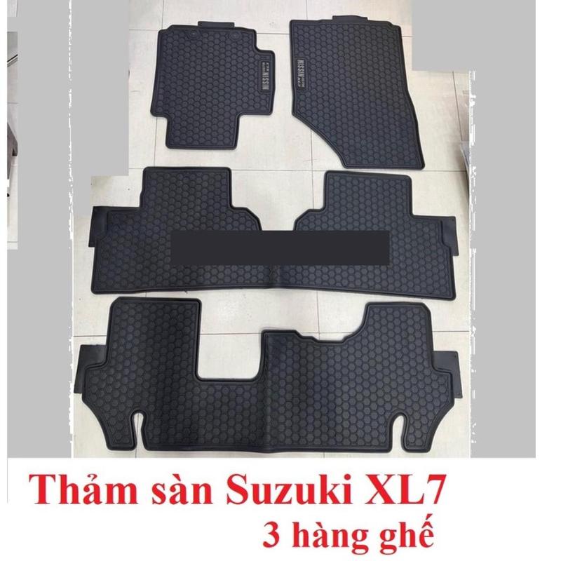 Thảm  lót sàn cao su đúc xe Suzuki XL7/ XL-7 mẫu 3 hàng ghế, hàng không mùi cao cấp - Nissin tổ ong