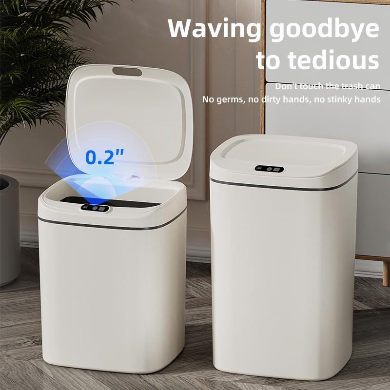Automatic Trash Can, 1 Count Touchless Trash Bin with Lid, Kitchen Trash Can, Household Waste Bin for Kitchen, Bathroom, Bedroom, Living Room 2
