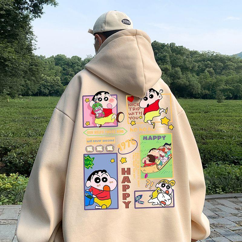 Product Introduction of Áo Nỉ Có Mũ Trùm Đầu, Phong Cách Hip-Hop Mỹ, Shin-chan Bút Chì Màu, Dành Cho Nam Và Nữ, Thích Hợp Cho Học Sinh, Thời Trang Thu Đông, Dáng Rộng Vừa Vặn, Áo Khoác Ins, Thích Hợp Cho Các Cặp Đôi 11