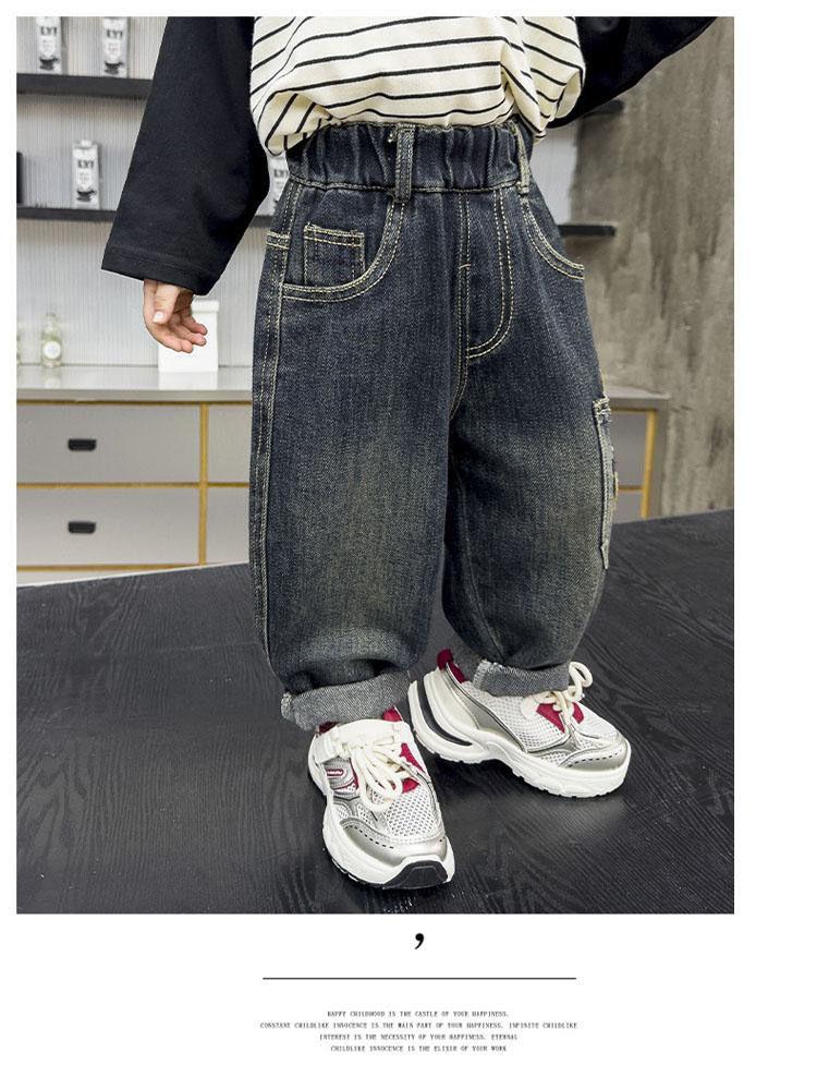 Product Introduction of Quần Dài Jean Mùa Xuân Và Mùa Thu, Dành Cho Trẻ Em, Nam Và Nữ, Dáng Rộng Vừa Vặn, Quần Hoạt Hình, Quần Phong Cách Hàn Quốc, Hàng Mới Về Năm 2024, 2025 10