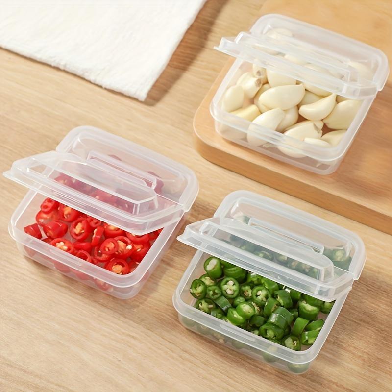 Home Accessories Food Storage Box, 1 Count Clear Cheese Storage Container with Lid, Kitchen Accessories Refrigerator Vegetable Preservation Box for Onion Ginger Garlic, Kitchenware 3