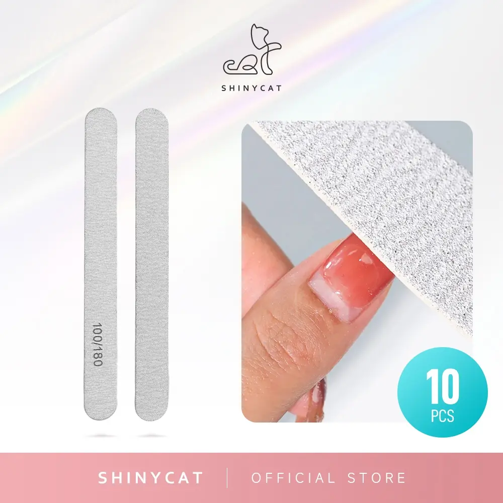 Shinycat 10Pcs Nail Buffer 100/180 Nail Grit Pengasah Kuku Alat Kikir Kuku Buffer Kuku