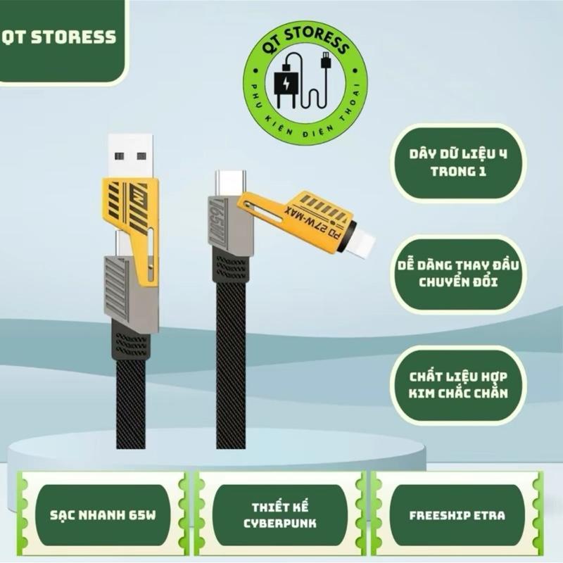 Bộ sạc nhanh 120w gồm củ sạc và dây sạc , 4 đầu sạc USB A/Type C/Lightning, hỗ trợ sạc nhanh, bảo hành 12 tháng 4