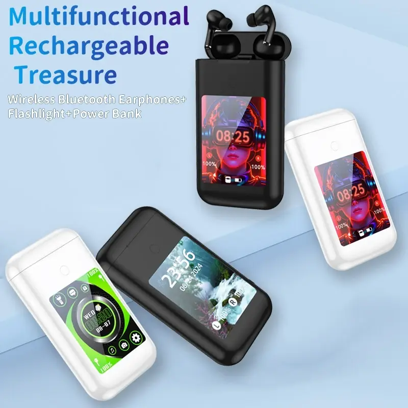 Tai Nghe Bluetooth A98, Hộp 8000~10000 mAh. Màn Hình LCD cảm ứng 2,8 inch. 3 trong 1. Pin dự phòng. Đèn pin. Trò chơi. Tai nghe thế hệ Mới