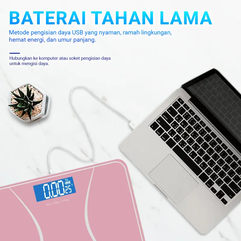 Smart Digital Body Fat Scale / Timbangan Badan Pintar Digital USB Rechargeable 2