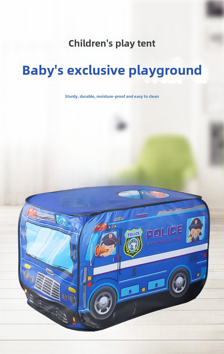Product Introduction of Children's Tent Fire Truck Police Car Dessert Cart School Bus Camo Car Ambulance Play House Car Tent 0