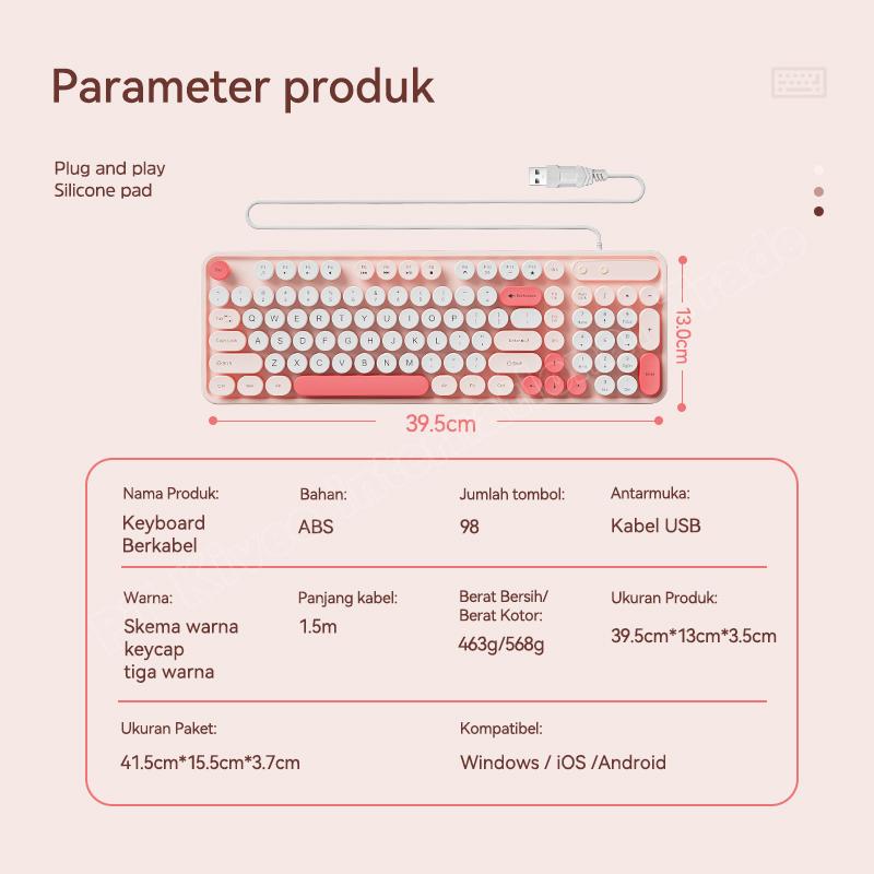 Ylv keyboard gaming Cantik K54 Mekanikal 98 Key untuk PC Laptop Warna Pink Putih Rose Gold Cocok untuk Gaming Kerja & Editing Ylv keyboard gaming Cantik K54 Mekanikal 98 Key untuk PC Laptop Warna Pink Putih Rose Gold Cocok untuk Gaming Kerja & Editing