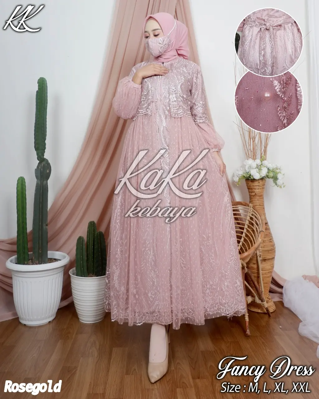 GAMIS PESTA TERBARU / GAMIS MODERN ORIGINAL / GAMIS BRUKAT TILLE / FANCY DRESSS / KEBAYA MODERN/GAMIS MEWAH BY CIVIKA KEBAYA Balon Bunga Muslim Wanita
