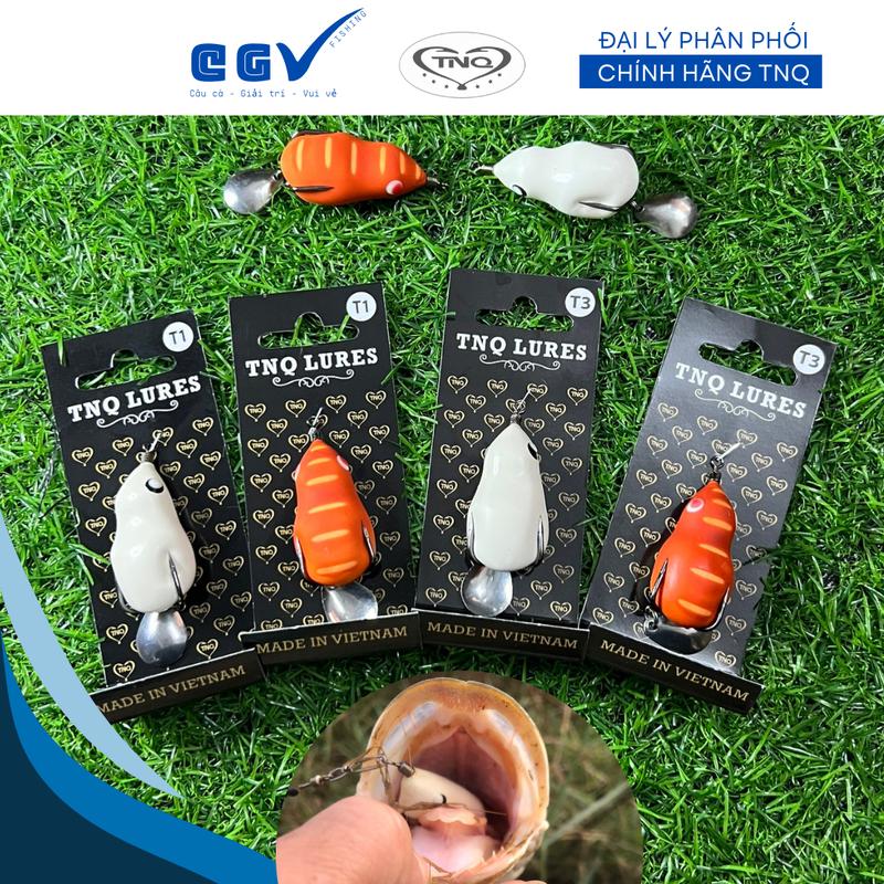 Mồi câu lure nhái hơi TNQ T1 8g-Nổi và T3 13g-Lửng,chìm - T2 18G - chìm câu lóc sộp trê lăng nheo TNQ LURES TOÁN NHÀ QUÊ Đi Câu Fishing Bắt Cá Câu Cá Nam
