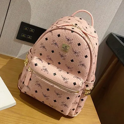 Balo Nam Nữ Da PU Họa Tiết Chữ M Thời Trang Phong Cách Hàn Quốc SIZE 40 - Đựng vừa sách vở A4, Atlat Địa Lý, laptop 14in 2