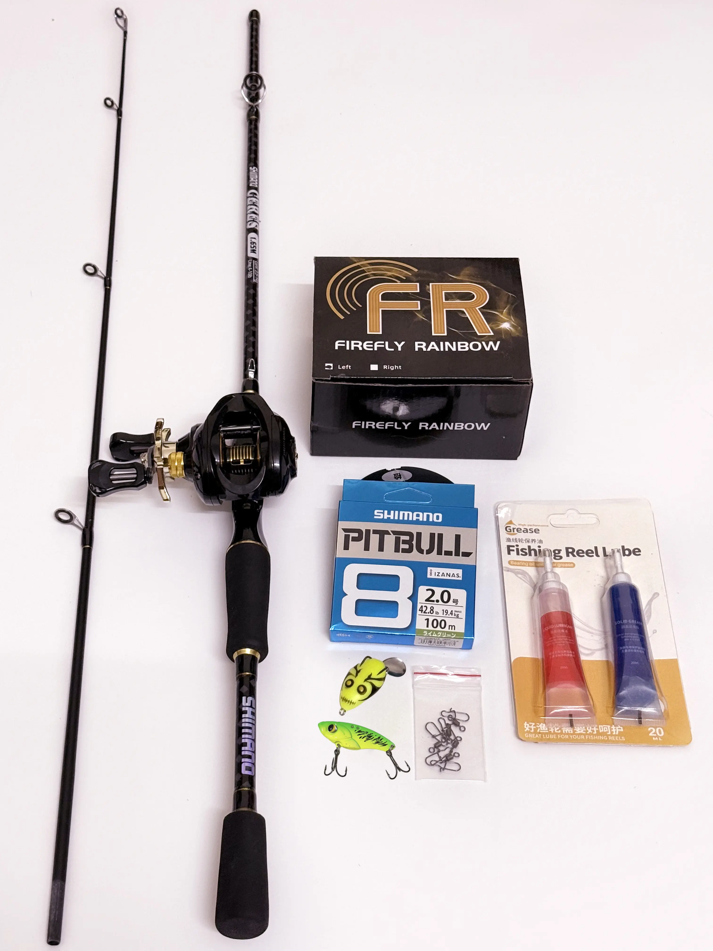 Combo Cần Câu Lure Ceres Máy Ngang FR200 + Tặng Dầu Mỡ Tra Máy + Dây PE 100m + Nhái Hơi + Cá Sắt + Khóa Lure