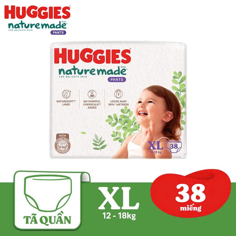   COMBO 2B   BỈM tả dán  quần HUGGIES PLATINUM NATURE MADE bông hữu cơ lành tính cho da bé ở HCM 