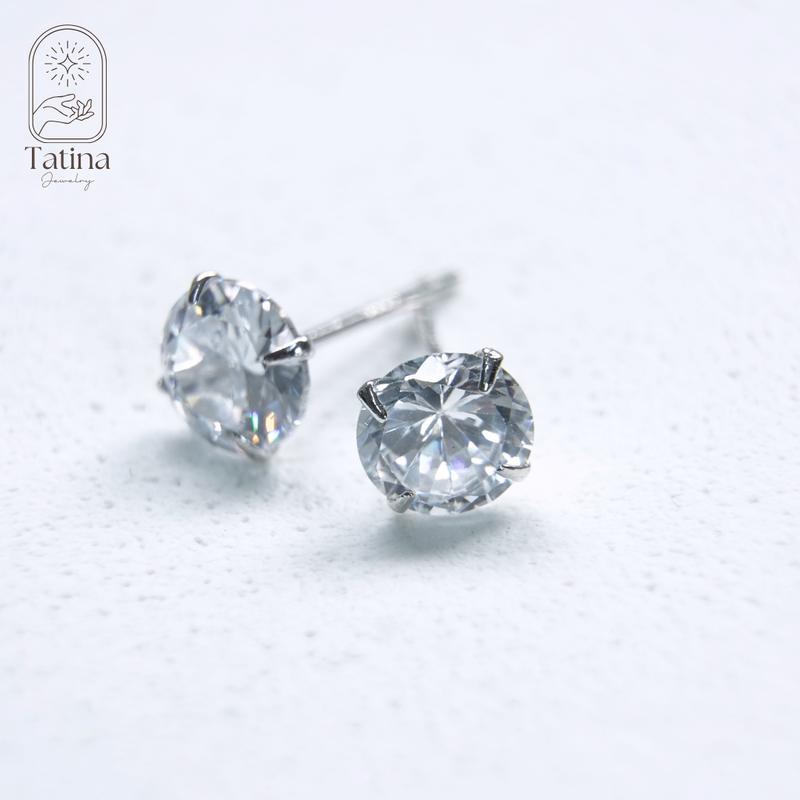 Bông Tai Bạc Tatina Nam Nữ Hình Nụ Đá Bạc 925 Có Chốt Chặn Cá Tình Và Nổi Bật Thu Hút Mọi Ánh Nhìn TATINA SILVER 1