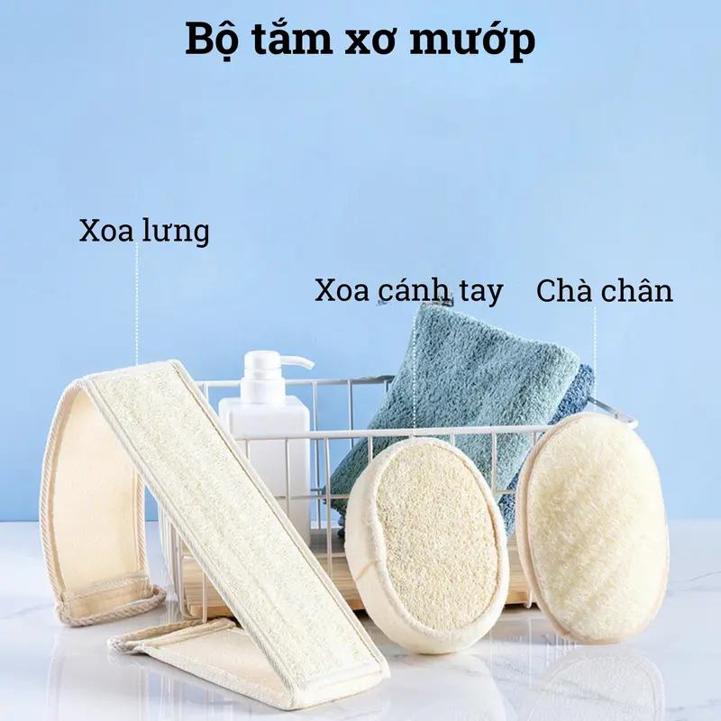 Bông xơ mướp tự nhiên BAMBOOO ECO lành tính  dùng tẩy da chết, massage 5