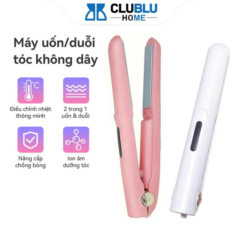 CHOME Máy Duỗi Tóc, Máy Uốn Tóc Tạo Kiểu Mini Không Dây 2in1 CHOME WX99 Ion Âm Bảo Vệ Tóc Và Da Đầu
