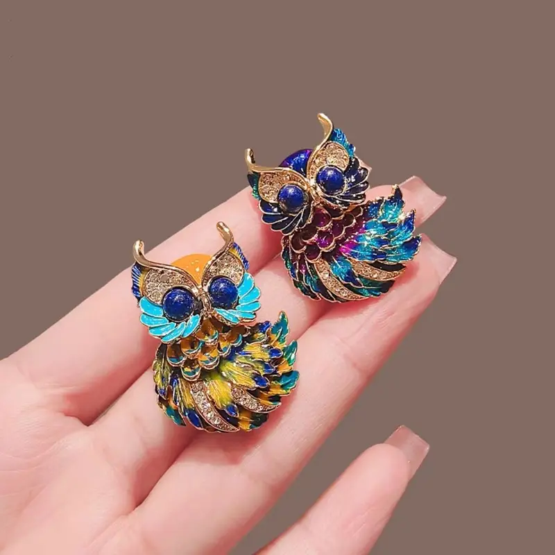 Trâm Cài Hình Cú, Sơn Tráng Men Dễ Thương, Dành Cho Nam Và Nữ, Hoa Cài Áo Cao Cấp, Ghim Cài Phù Hợp Với Động Vật, Thanh Lịch, Phụ Kiện Cá Nhân 2