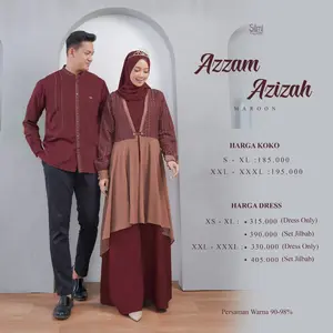 Dress Couple Pasangan Lebaran Wanita Muslim Terbaru 2025 Silmi Azzam Azizah