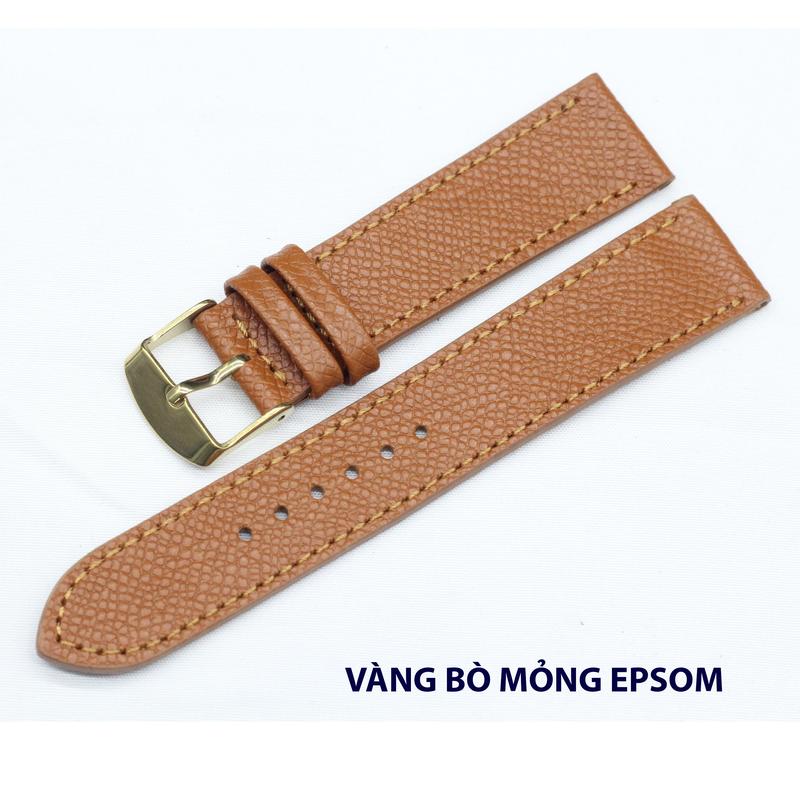 (FOM MỎNG) Dây Da EPSOM Nhiều Màu Nhiều Size, Dây Đồng Hồ da bò Nam Nữ  Kèm Khoá+Chốt+Cây Tháo Dây,BH 6 Tháng dây  đồng hồ dây  da 7