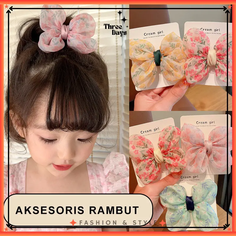 TD - JEPITAN RAMBUT ANAK KOREA MOTIF BUNGA CANTIK / AKSESORIS RAMBUT ANAK FLORAL PREMIUM