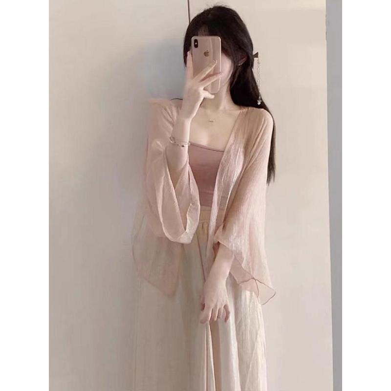 Áo Cardigan Mặc Bên Ngoài Sườn Xám Voan, Quần Áo Chống Nắng Lụa Lạnh Áo Khoác Mỏng Truyền Thống Phong Cách Trung Quốc Mùa Hè Và Mùa Thu Của Phụ Nữ Jacket Women Top 1