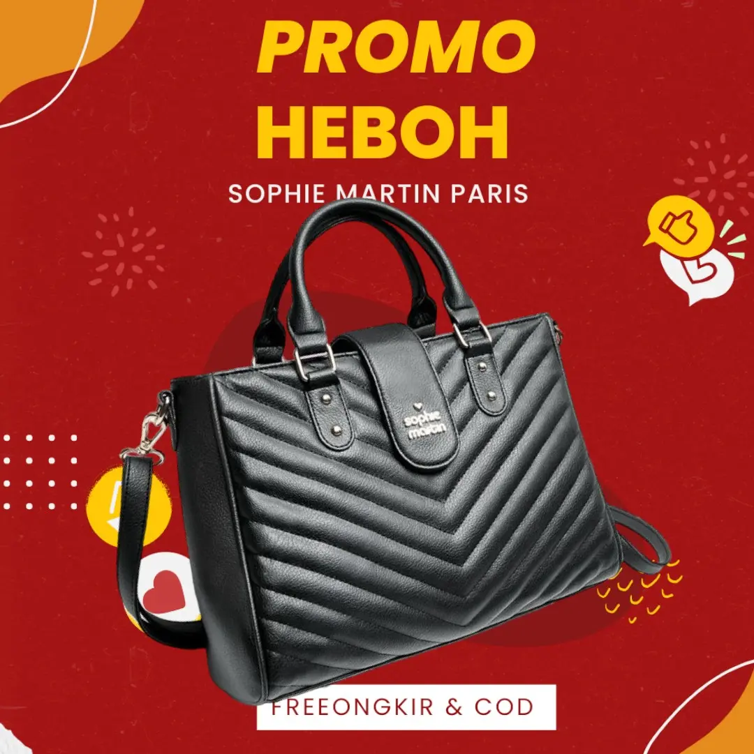 SOPHIE MARTIN PARIS QISYA BAG PROMO HEBOH Kulit PU Polos TAS JINJING DAN SELEMPANG Hitam