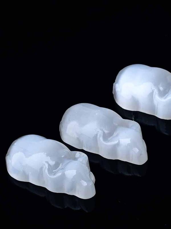 Natural White Sculpture, 3 Counts/set Mini Stone Crafts, Handmade Healing Stone Ornaments 0