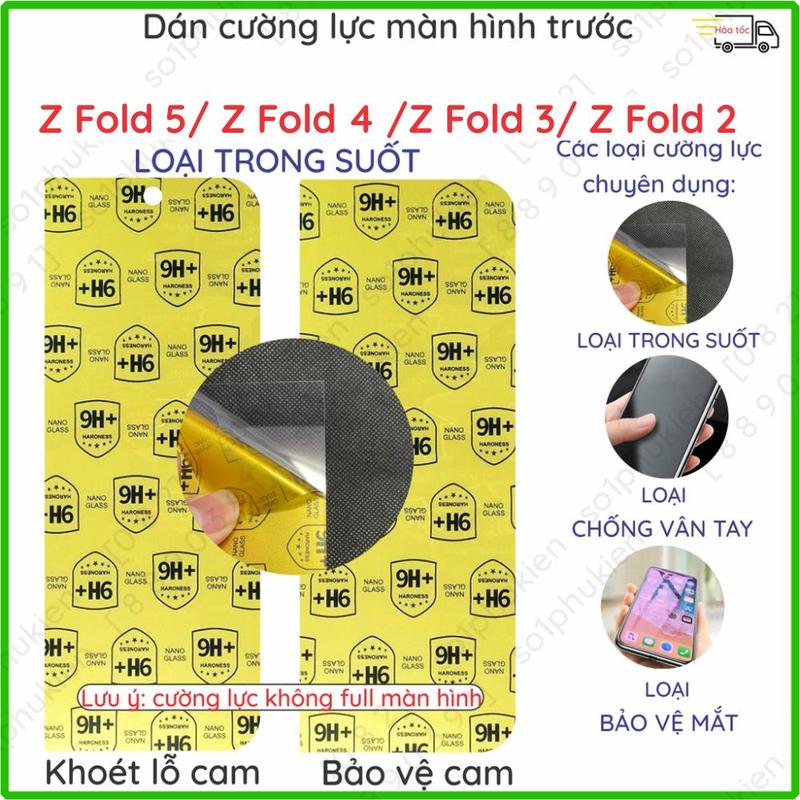 Dán cường lực màn hình SS Z Fold 5 / Z Fold 4 / Z Fold 3 / Z Fold 2 ( zfold 2, 3, 4, 5 ) nano trog suốt,nhám chống vân tay 0