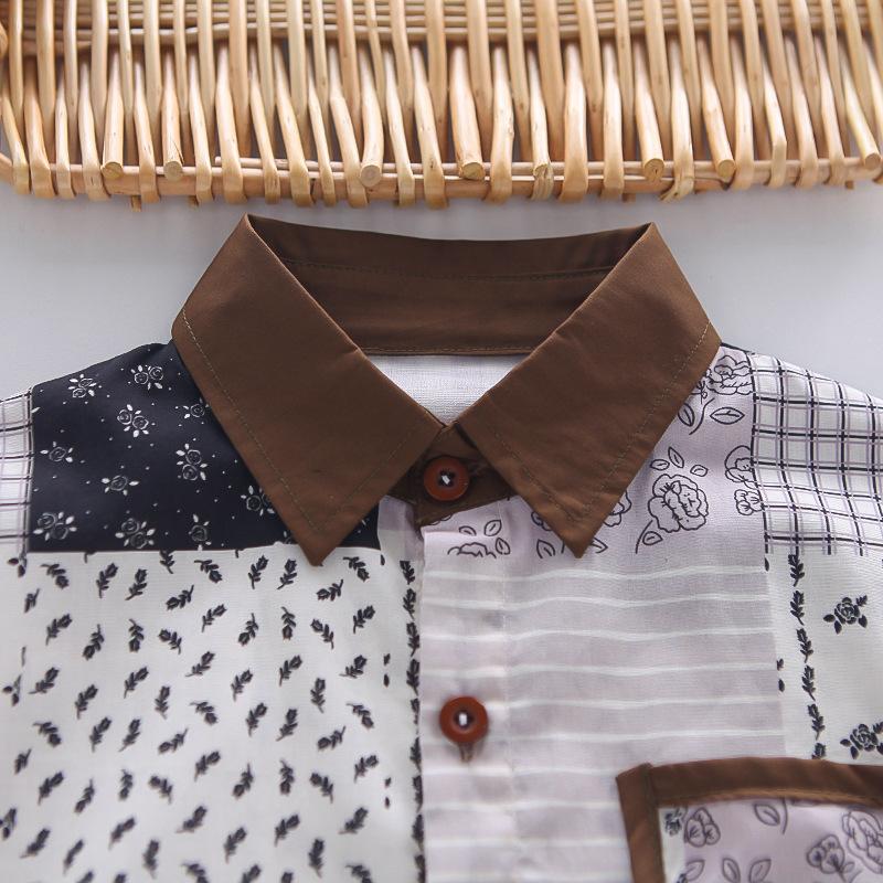 Product Introduction of New Style Boys' Summer Fashion Full Print Floral Shirt Short Sleeve Three-Piece Set Trendy 2025 Boys' Summer Outfit 7