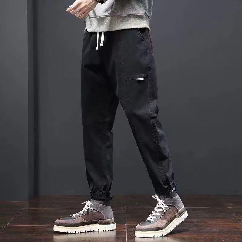 Quần Jogger Cotton Nguyên Chất Mùa Xuân và Mùa Thu cho Nam, Quần Harem Bảo Vệ…