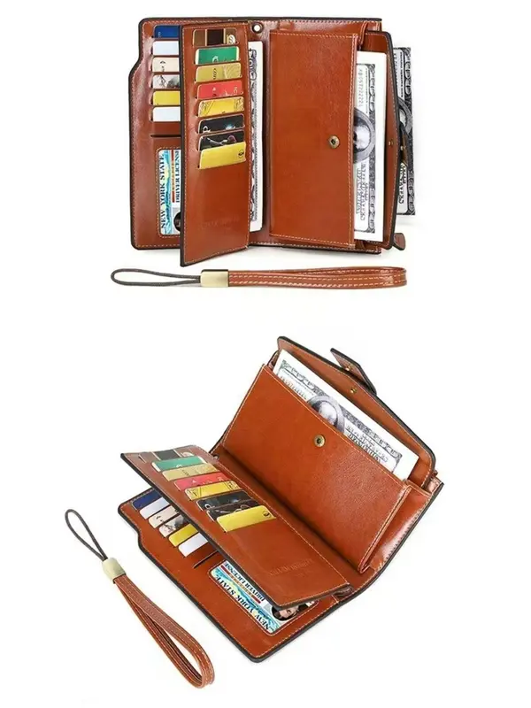 Women's Elegant Long Wallet, Fashionable Multi-layer Design Wallet with Zipper & Safety Buckle, Casual Trendy Versatile High-quality Daily Wallet 4
