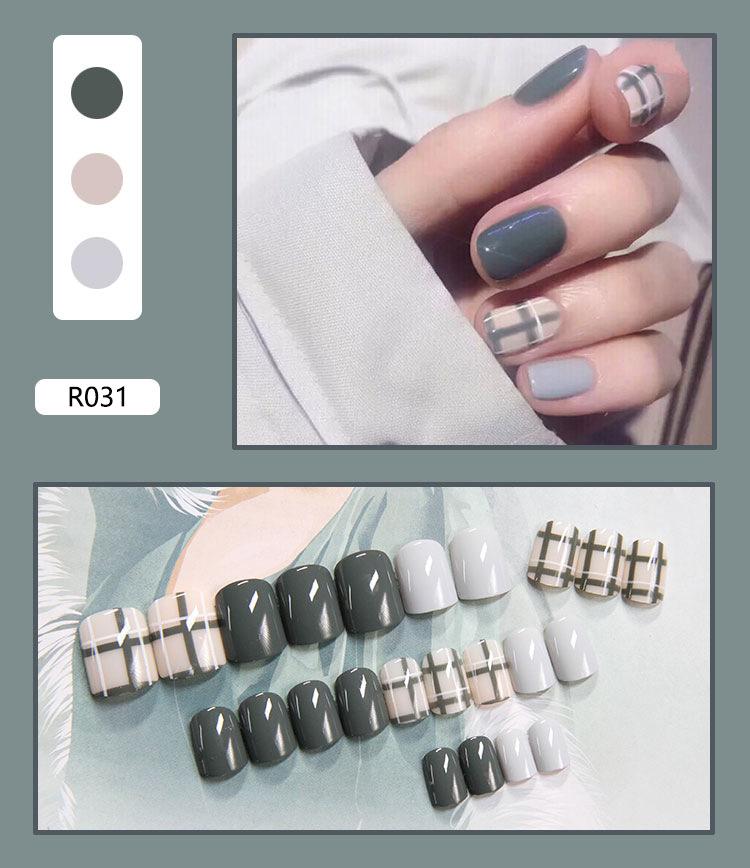 Product Introduction of Fake Nails Finished Stickers Cute Nail Stickers Wearable Nail Stickers Removable Fake Nail Pieces 24 Pieces 9