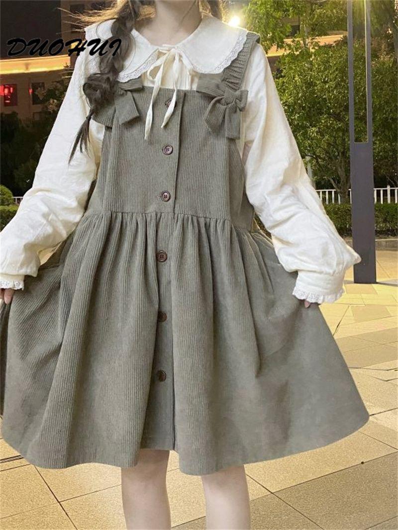 Product Introduction of Tie Nơ Một Mảnh Duohui, Phong Cách Preppy Dáng Rộng Vừa Vặn, Dễ Phối Đồ, Dài Trung Bình Cho Nữ, Váy Phù Hợp, Hai Dây 2