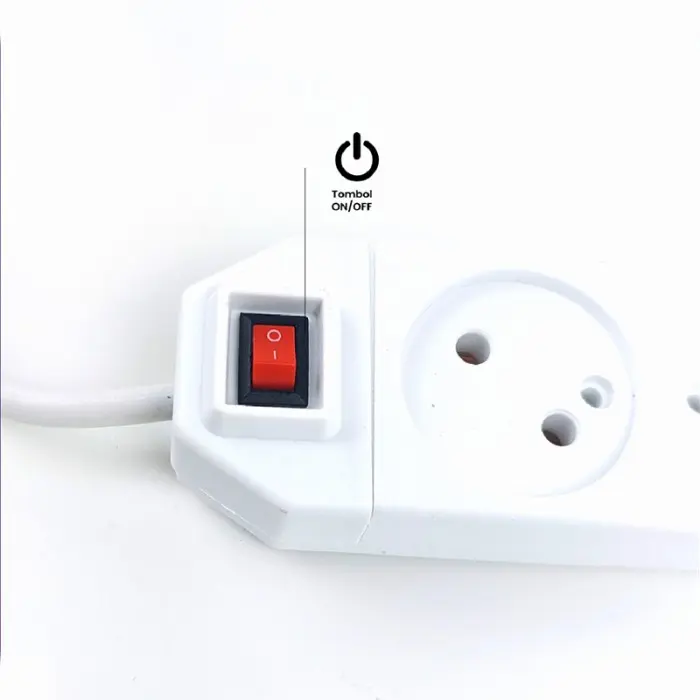 Stop Kontak Kabel mikotek / Stop Kontak Gepeng + Kabel Putih and Krem 1