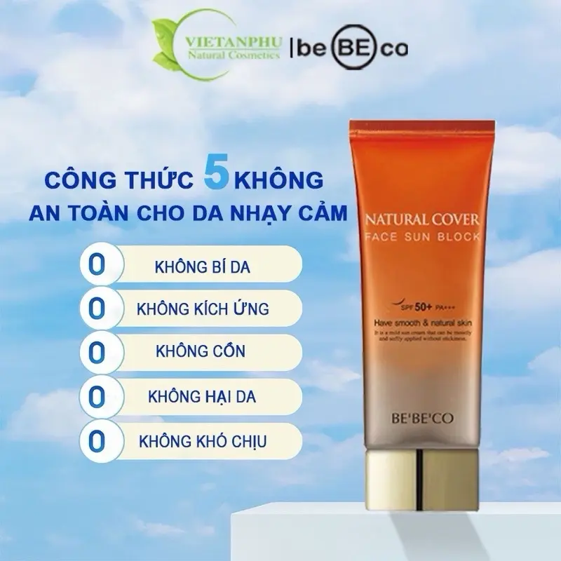 Kem chống nắng BEBECO Natural Cover Face Sun Block 3