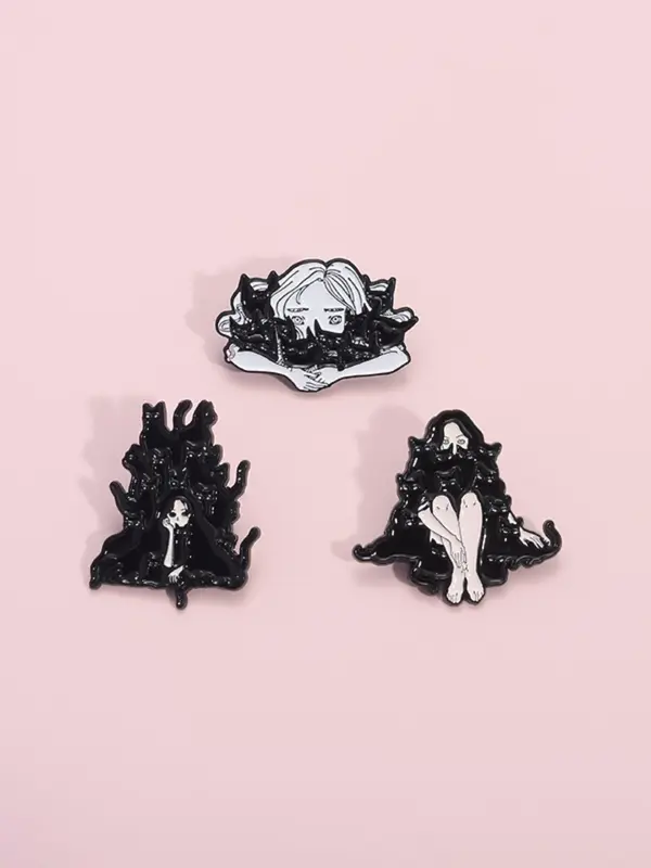 Cartoon Cat Design Brooch, Cute Enamel Pin Suitable for Backpacks, Jeans, Scarves, Hats Decoration, Trendy All-match & Exquisite Brooch for Birthday Gift 5