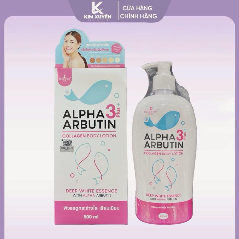 Sữa dưỡng thể body Alpha Arbutin 3Plus+ Collagen Precious Skin - Chai 500ml Lotion Dưỡng Body Làm Đẹp Da