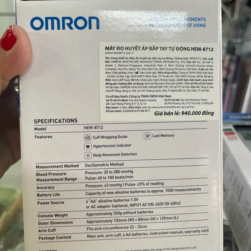 Máy Đo Huyết Áp bắp tay Omron HEM - 7142T1 3