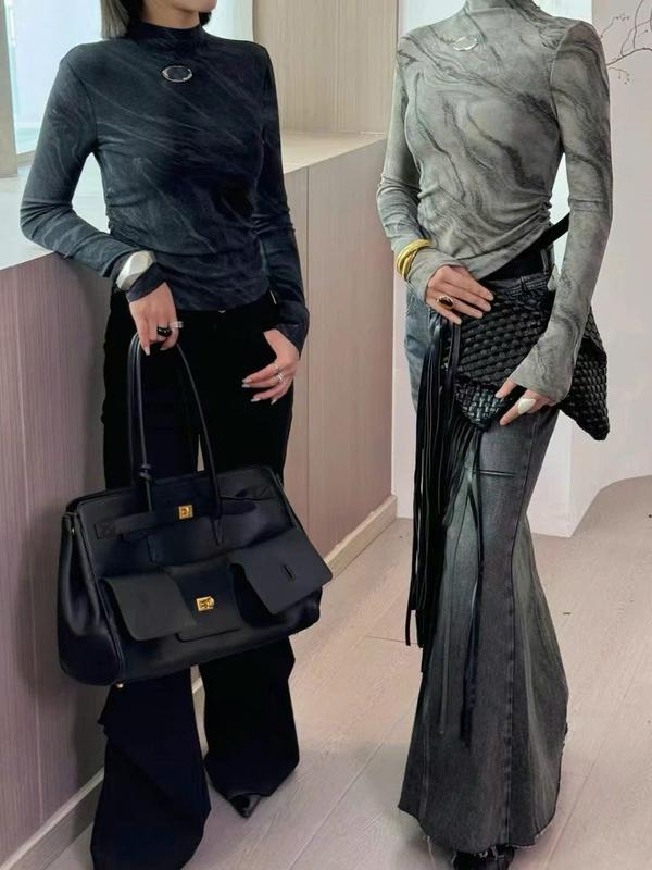 (AT379) Áo dài tay loang cổ tròn nhún eo ôm dáng MAIDO TRENDY