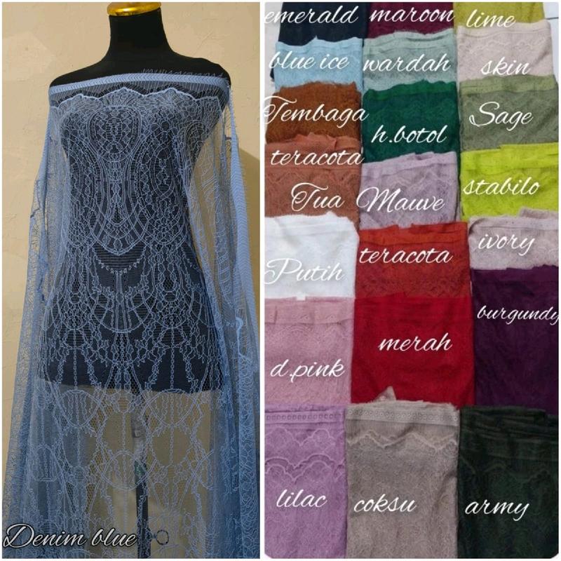 Kain Brukat Chantily Bahan Kebaya Brokat Santili 1