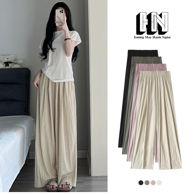 Quần Ống Rộng Quần Ống Suông Chất Đũi Xước Quần Ống Rộng Nữ Mặc Mát Hack Dáng Xưởng May Hạnh Ngân Ong Nhung quần nhung gân Đen xl đường viền quần legging quânsuong cap cao
